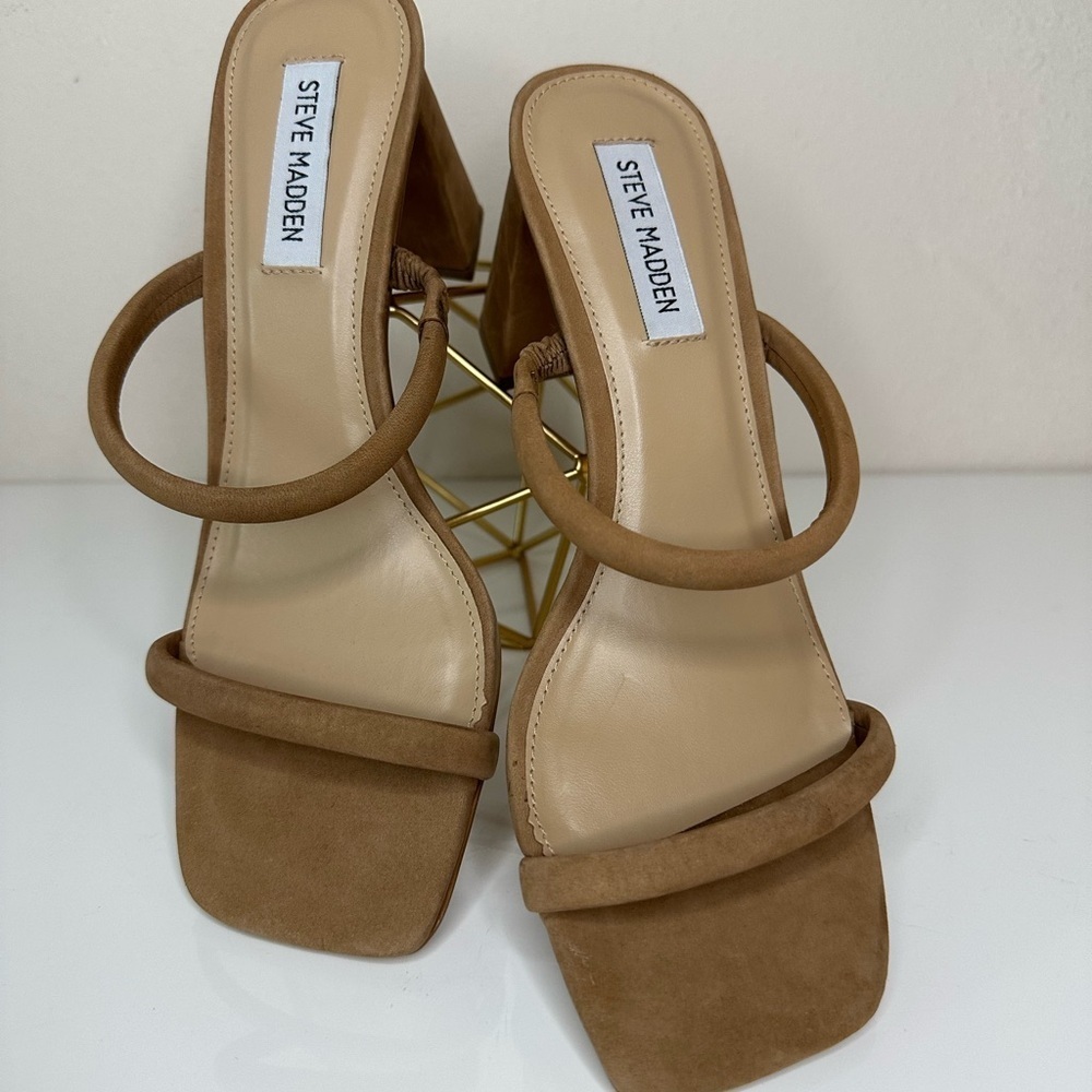 Steve Madden Brown Heeled Sandals - Picture 2 of 13